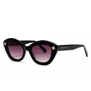 LoveShackFancy Hessel Cat Eye Sunglasses Soft Black